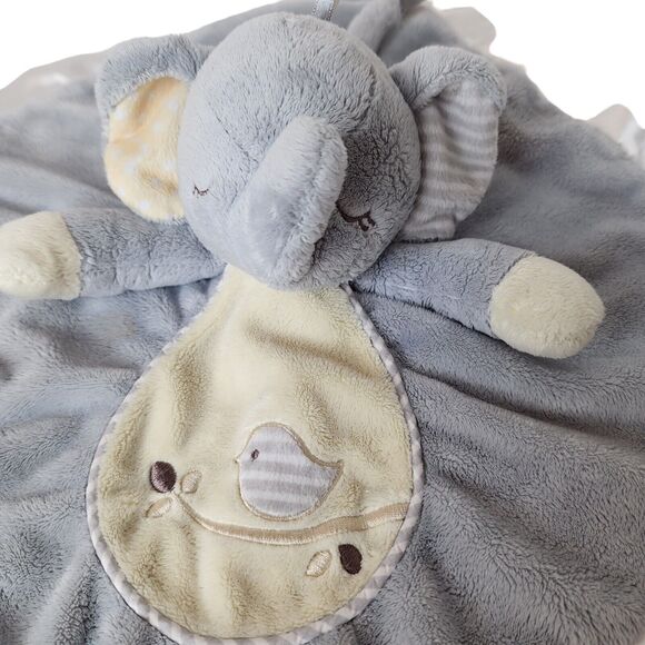 Douglas Baby Grey Yellow Elephant Plush Lovey Security Blanket Satin Edging - Picture 2 of 8